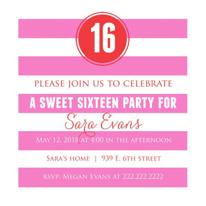 Tween to Sweet 16 Birthday Invitations-Stationery-The Write Choice