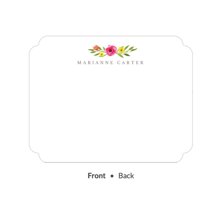 Floral Motif Flat Note-Stationery-The Write Choice