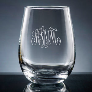 Altamira Monogram Stemless Wine Glass-Wine Glass-The Write Choice