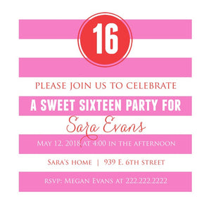 Tween to Sweet 16 Birthday Invitations-Stationery-The Write Choice