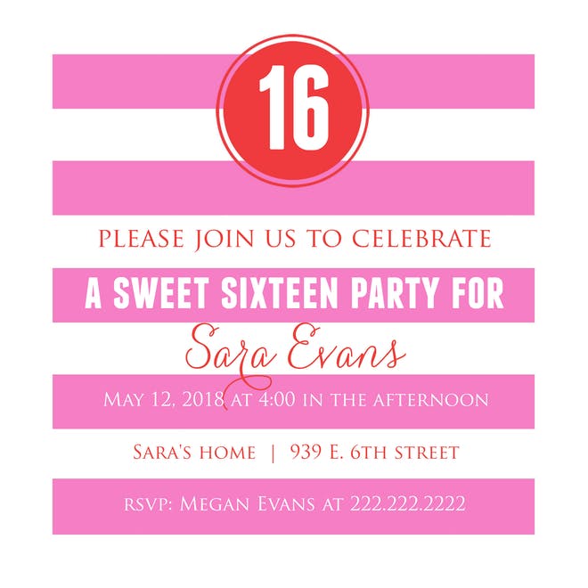 Tween to Sweet 16 Birthday Invitations-Stationery-The Write Choice
