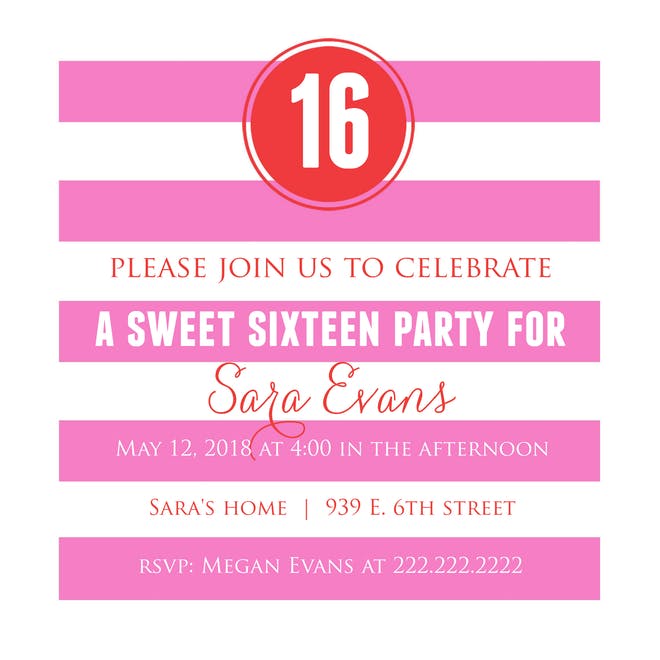 Tween to Sweet 16 Birthday Invitations-Stationery-The Write Choice