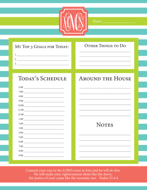Daily Schedule Notepads-Notepad-The Write Choice