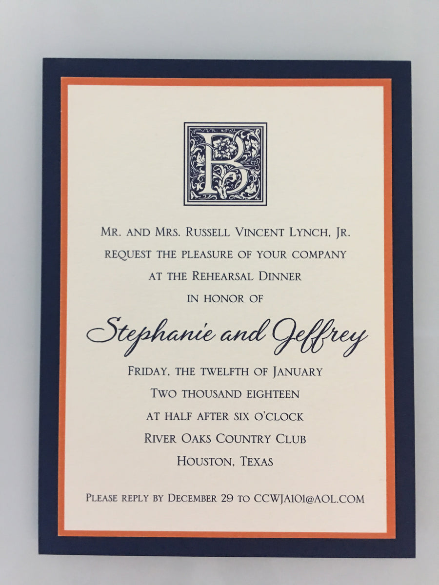 William Arthur Rehearsal Dinner Invitations-Invitations-The Write Choice