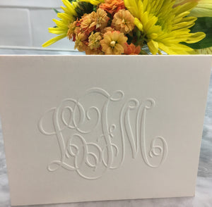 Henley Grand Monogram Note - Embossed-Stationery-The Write Choice