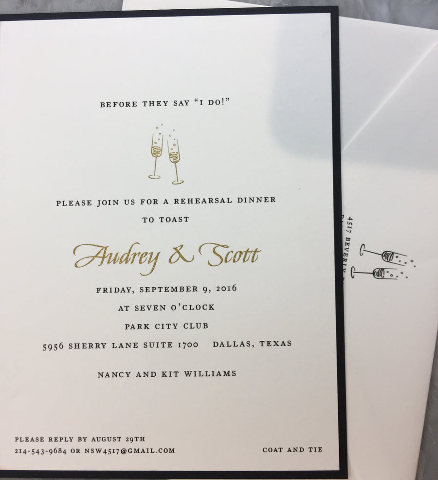 William Arthur Rehearsal Dinner Invitations-Invitations-The Write Choice