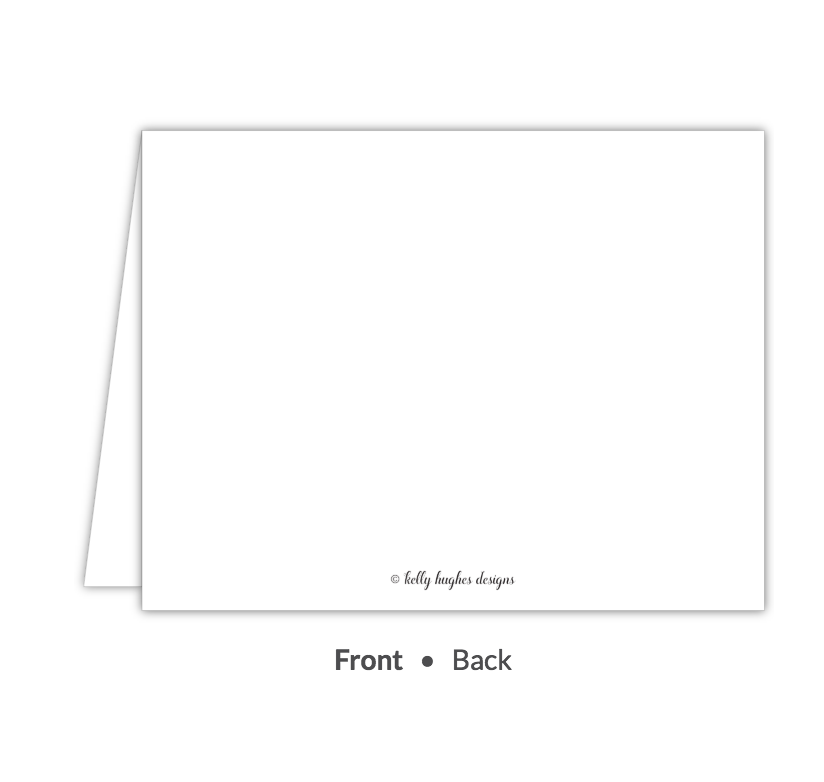 Blue Gingham Folded Note-Stationery-The Write Choice