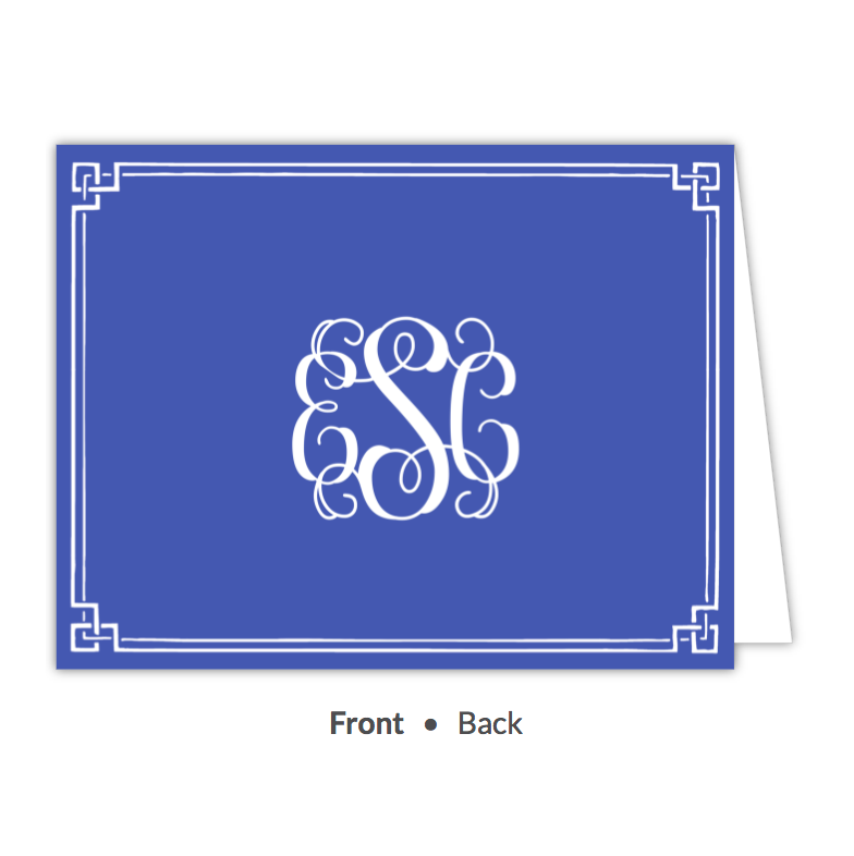 Classic Border Cobalt Folded Note-Stationery-The Write Choice