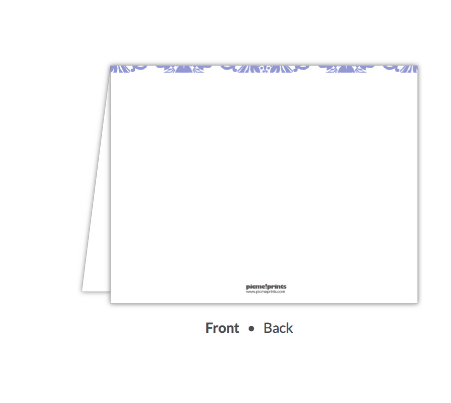Damask Periwinkle Folded Note-Stationery-The Write Choice