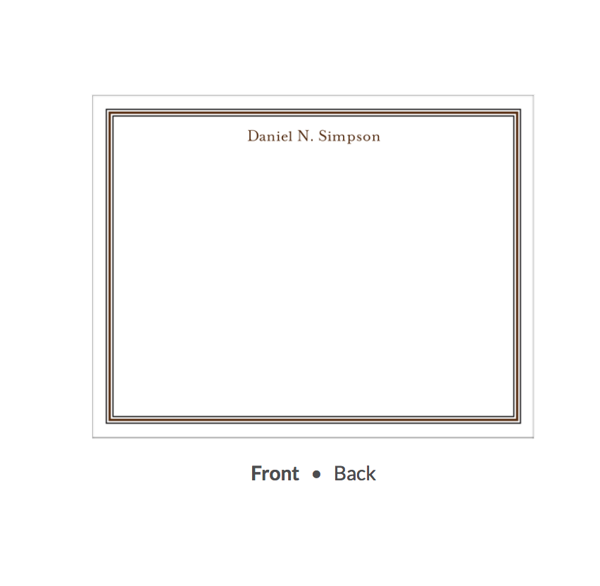 Lined Up - Brown Flat Note-Stationery-The Write Choice