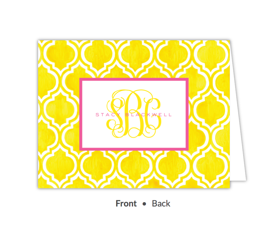 Turkish Tile - Yellow Folded Note-Stationery-The Write Choice