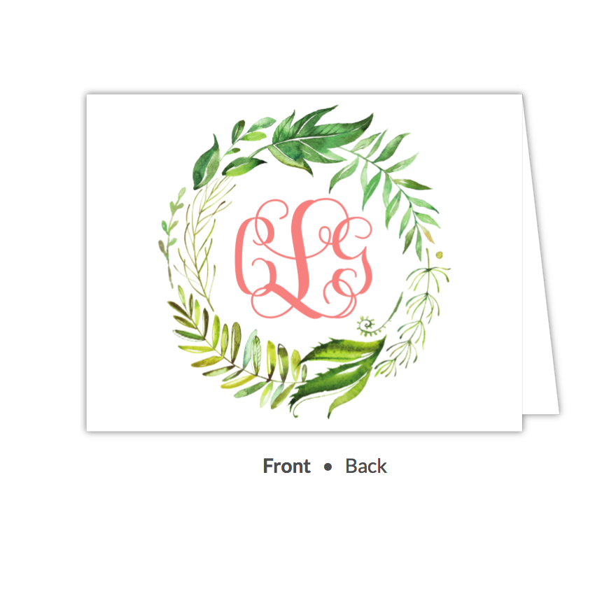 Vine Wreath Folded Note-Stationery-The Write Choice